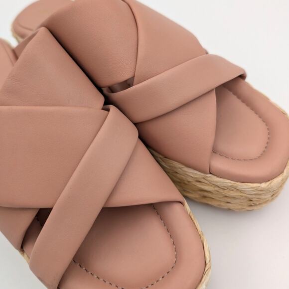 Andre Assous Calesa Leather Espadrille Platform Sandals Pink Size US7-7.5 EU38 - Picture 11 of 11